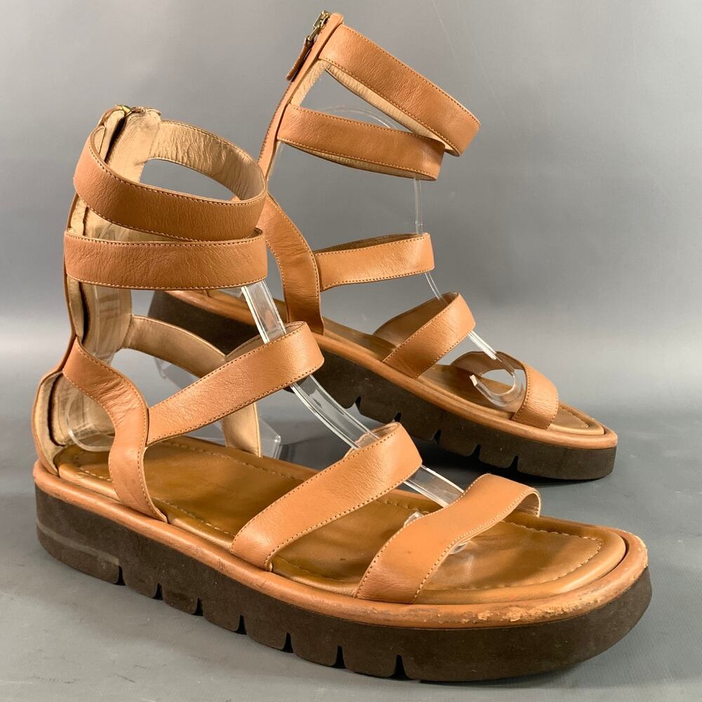 STUART WEITZMAN Size 9.5 Brown Leather Gladiator Sandals